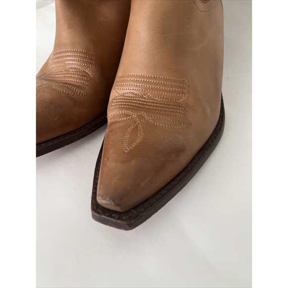 EUC Sendra Cowboy Boots Handmade Snowbut Ms Cognac Seam Stitched Leather Sz 6 - Picture 6 of 13